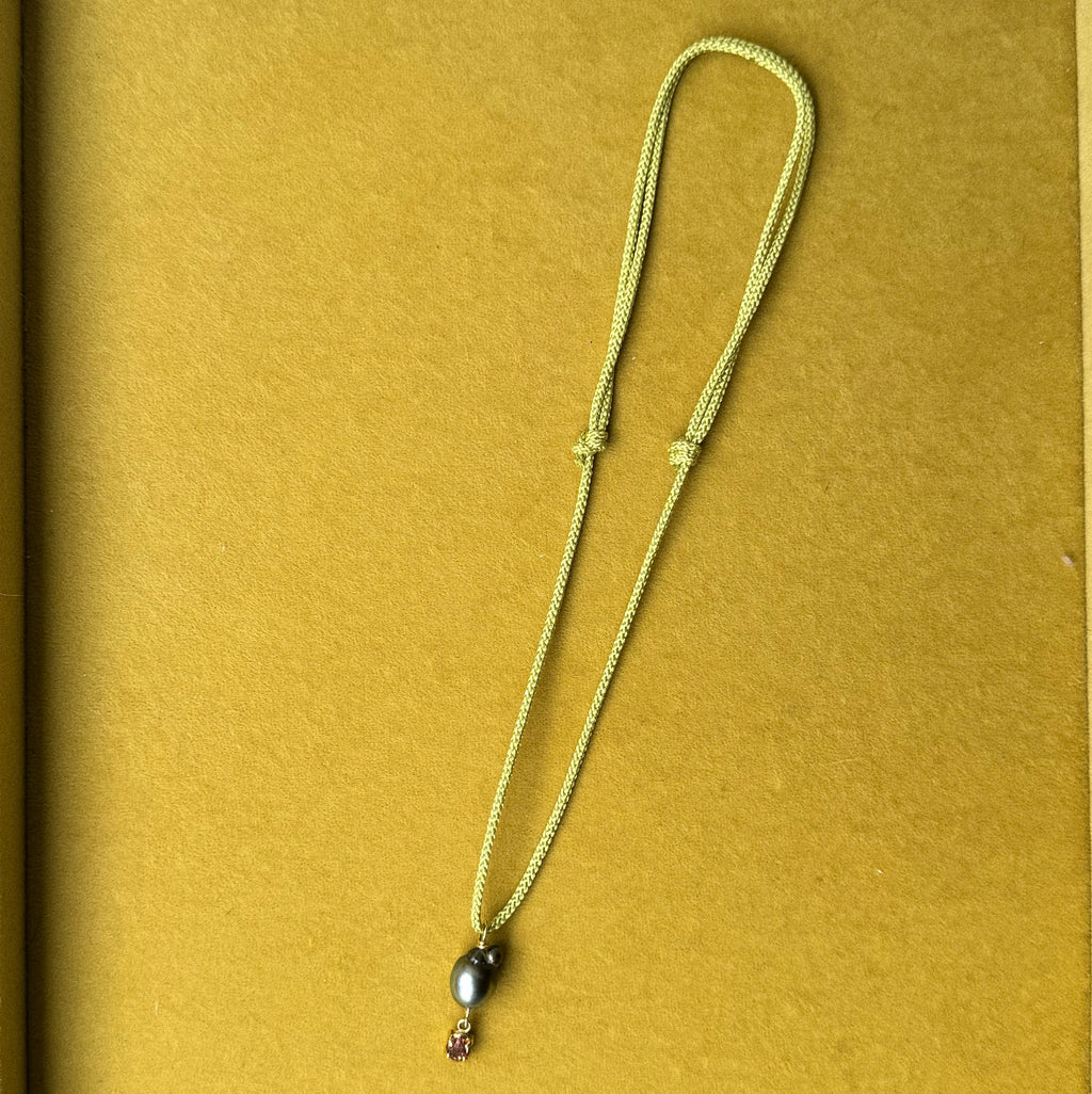 Tahitian Pearl and Tourmaline Talisman Necklace