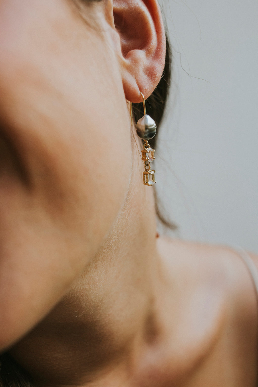 Moonstone and Aquamarine Earrings