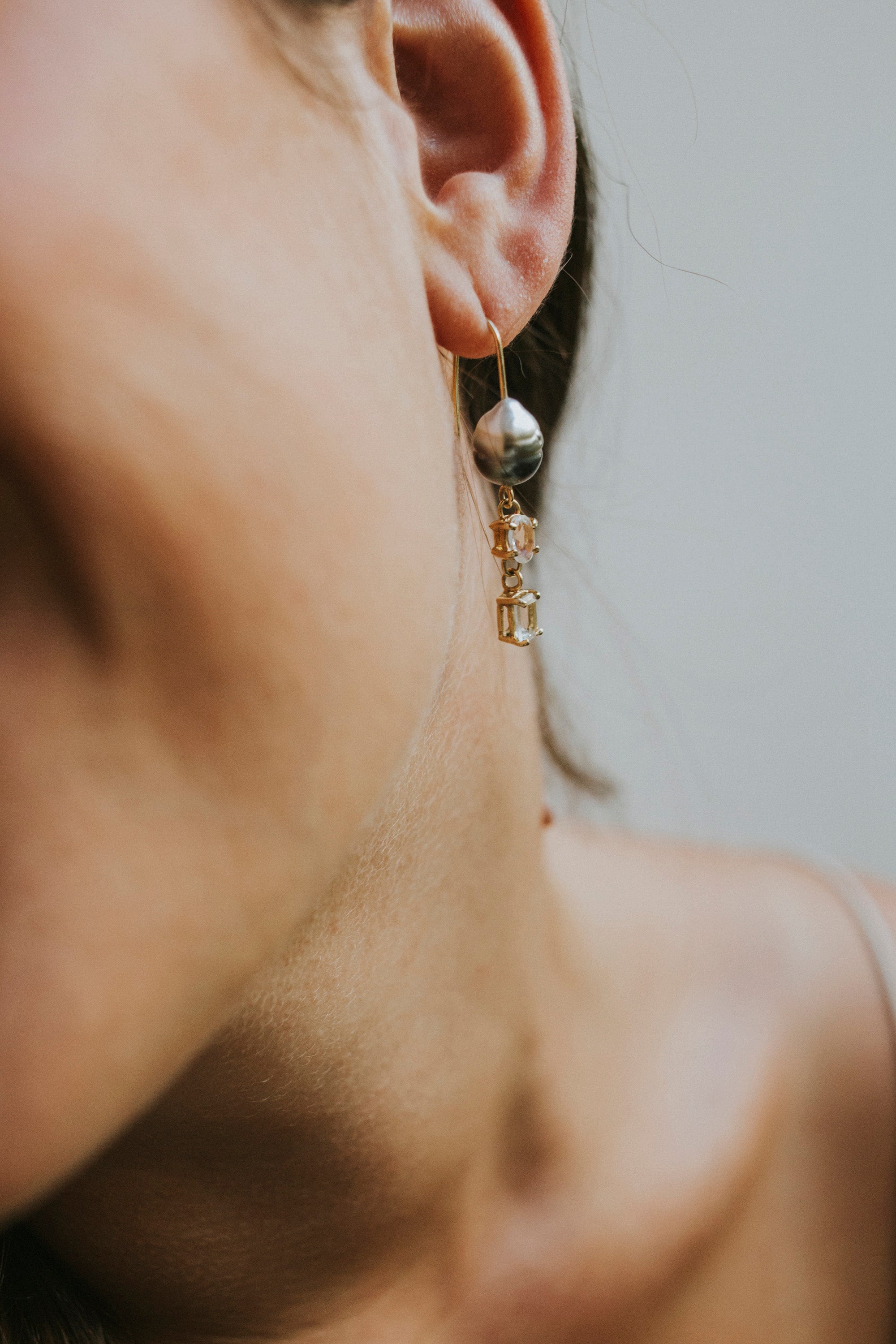 Moonstone and Aquamarine Earrings