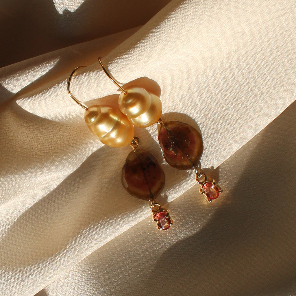 Gold and Tourmaline Earrings.