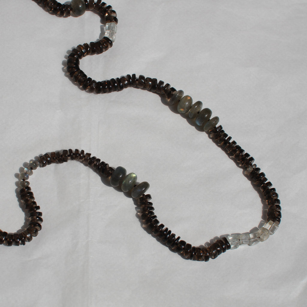 Smoky Quartz, Imperial Topaz and Labradorite Necklace