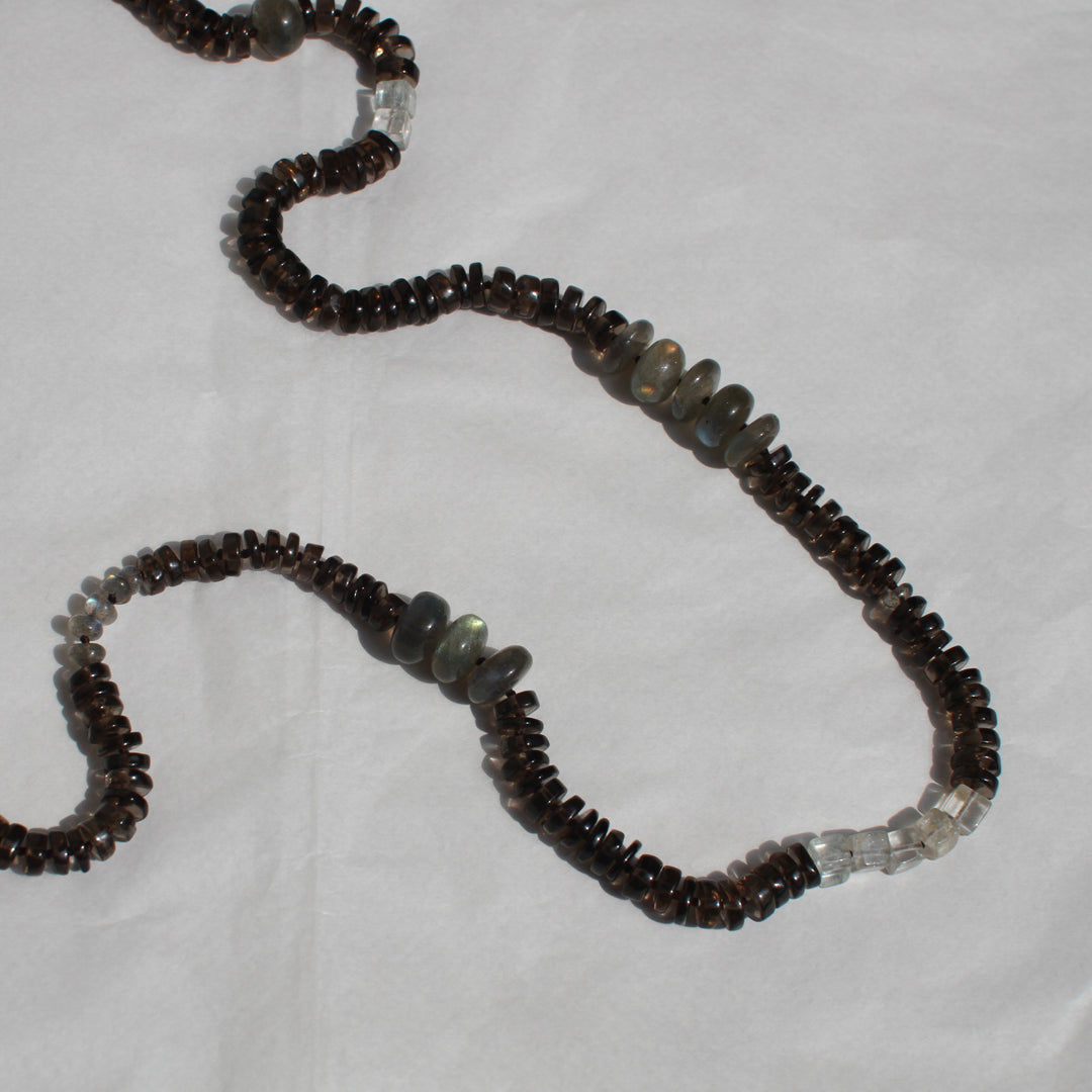 Smoky Quartz, Imperial Topaz and Labradorite Necklace
