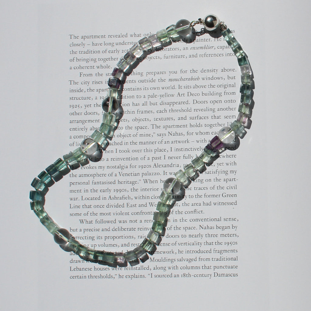 Fluorite and  Rock Crystal Necklace