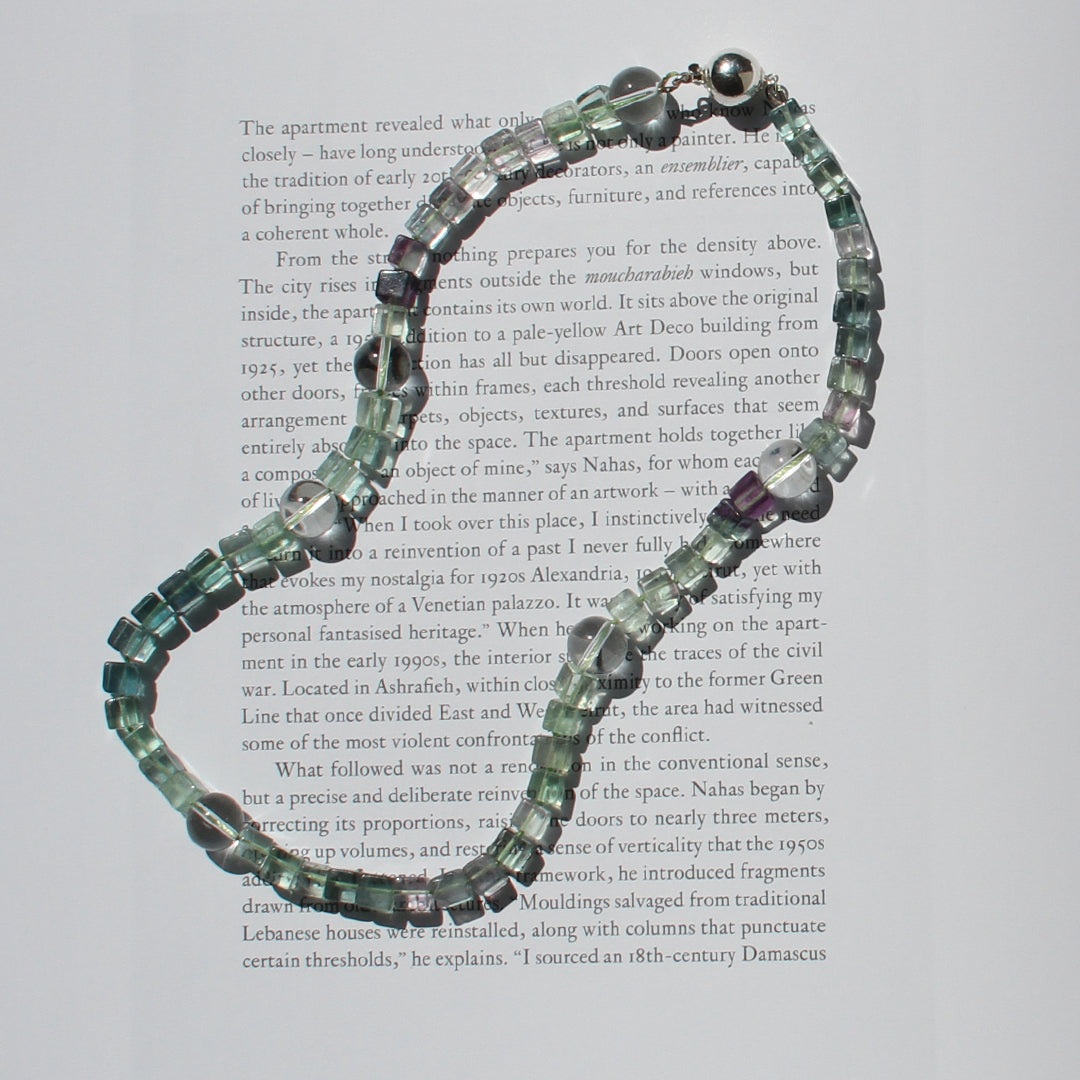 Fluorite and  Rock Crystal Necklace