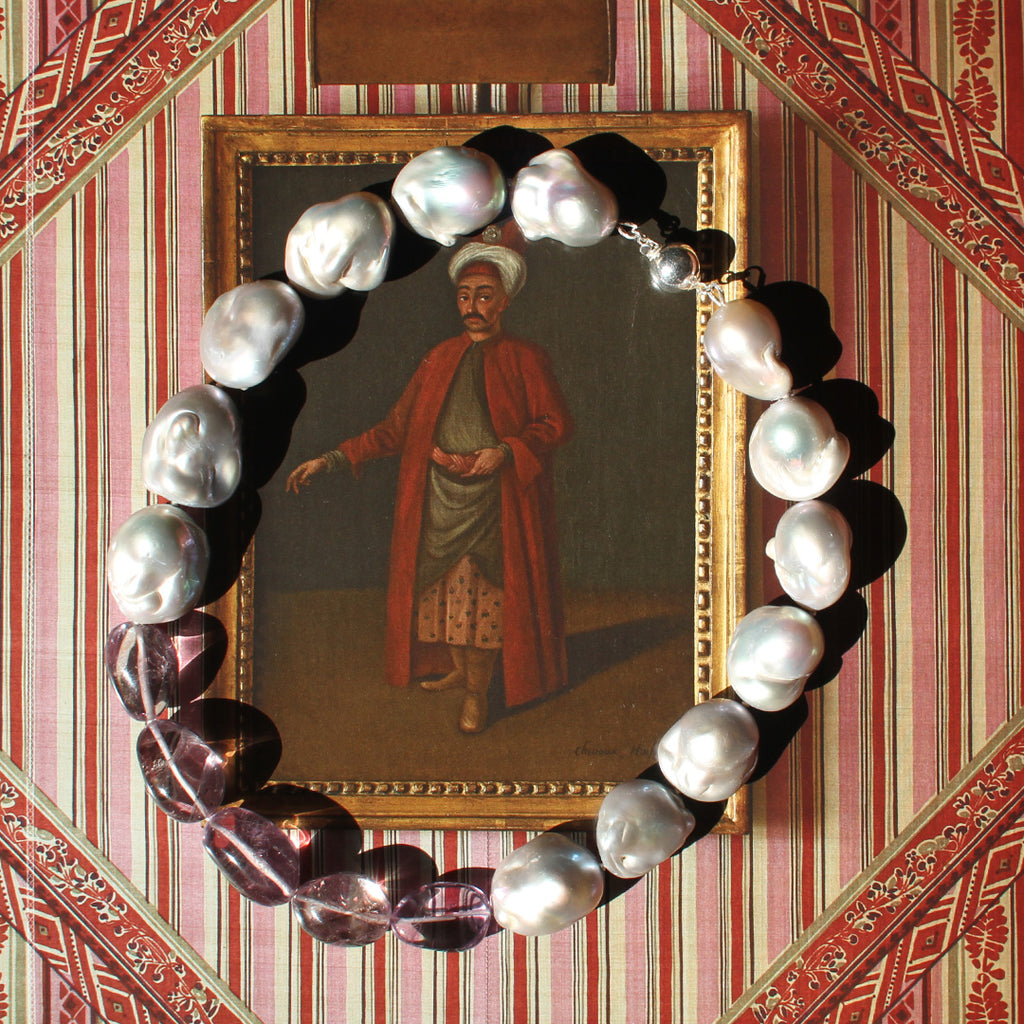 Baroque Pearl and Amethyst Necklace
