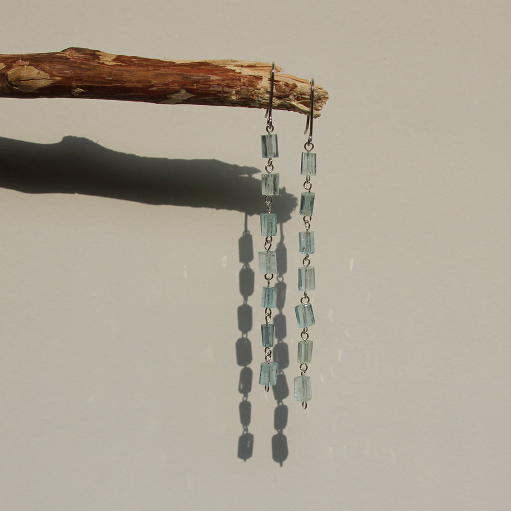 Long Aquamarine Earrings