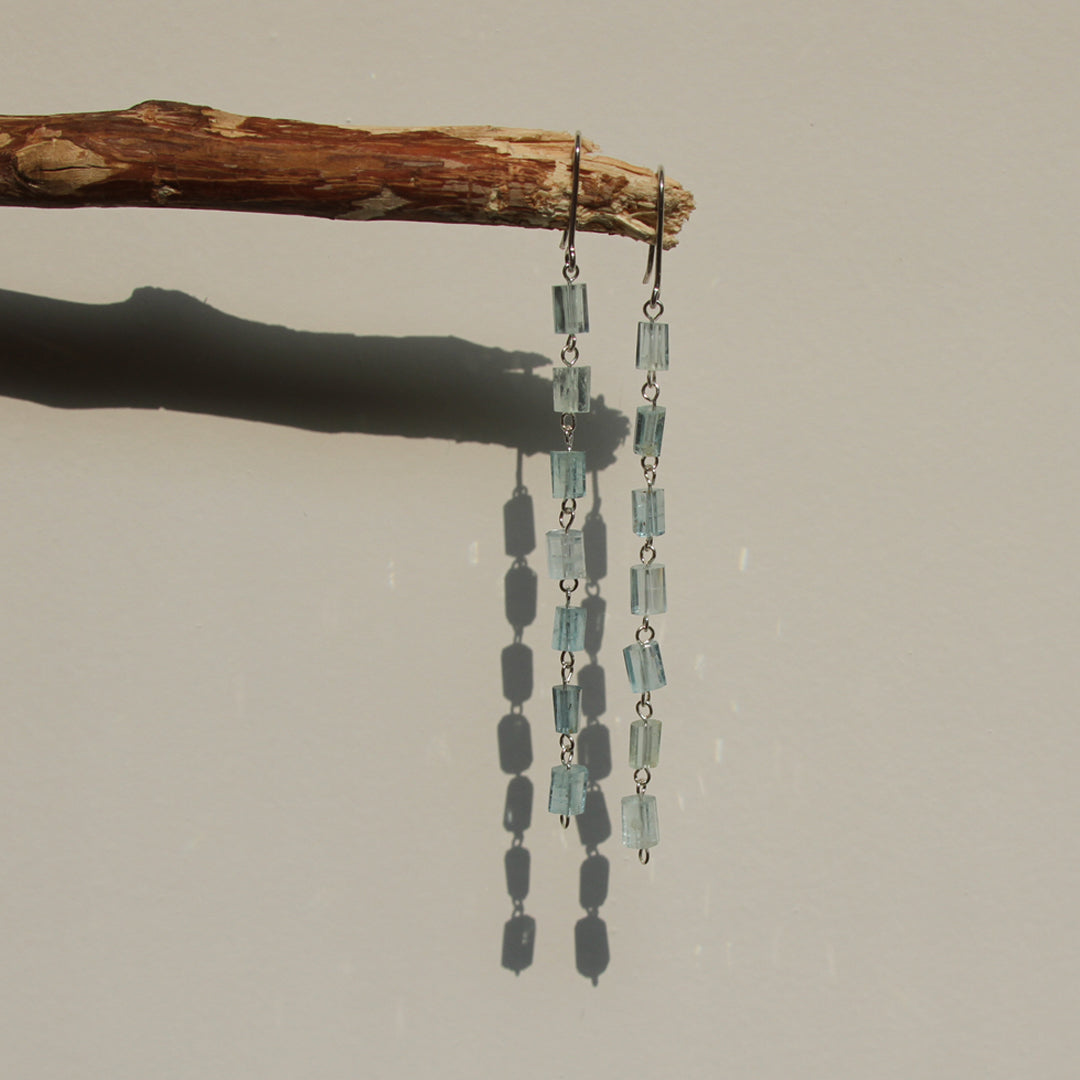 Long Aquamarine Earrings