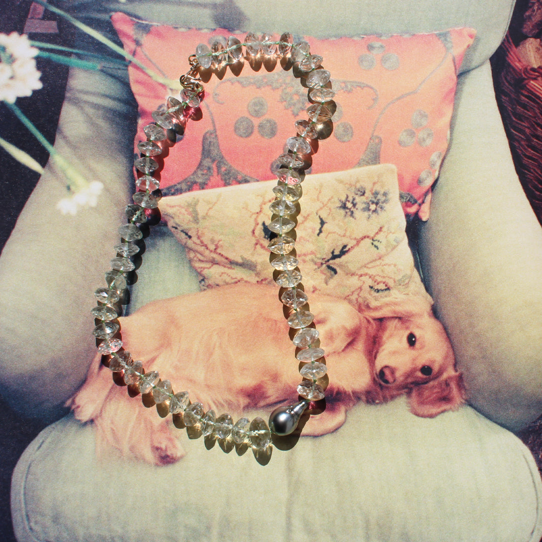 Brazilian Amethyst and Tahitian Pearl Necklace