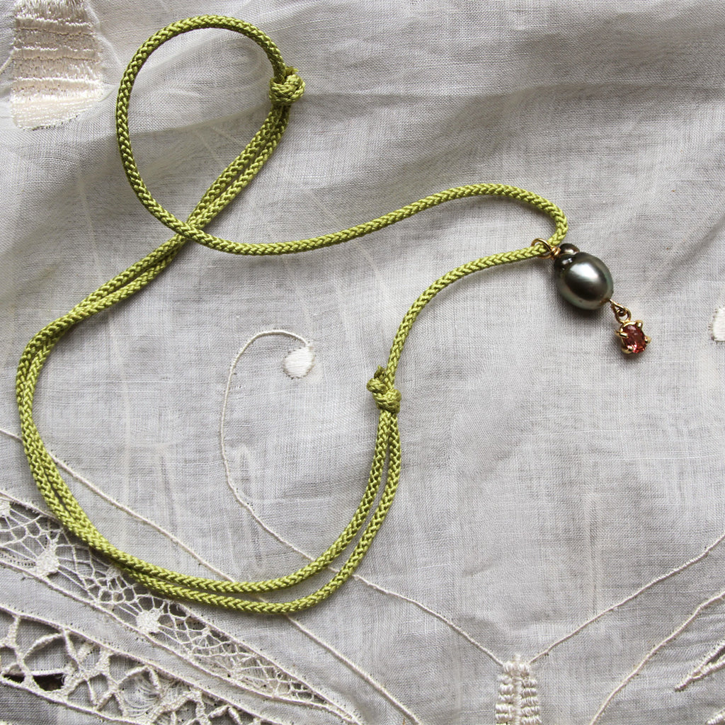 Tahitian Pearl and Tourmaline Talisman Necklace