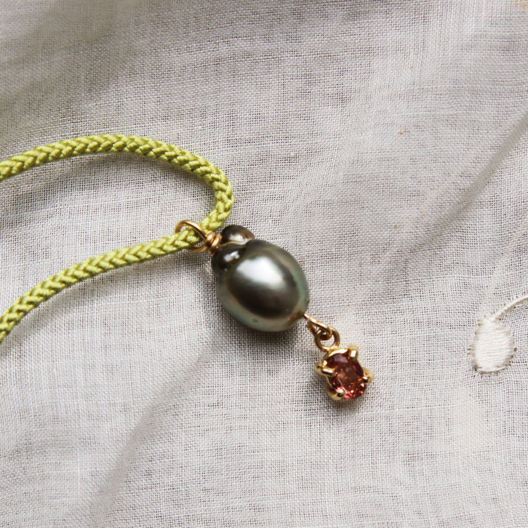 Tahitian Pearl and Tourmaline Talisman Necklace