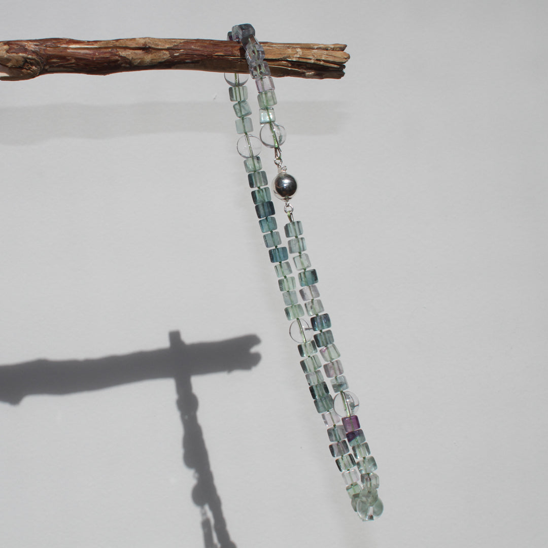 Fluorite and  Rock Crystal Necklace