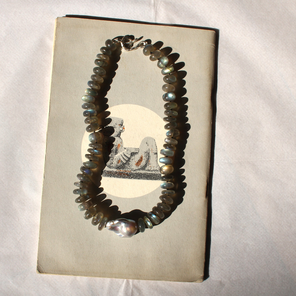 Labradorite and Baroque Pearl