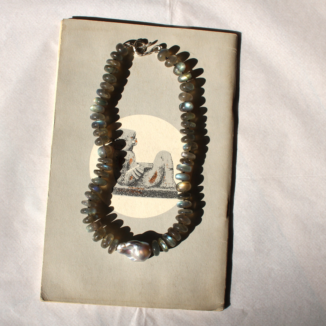 Labradorite and Baroque Pearl