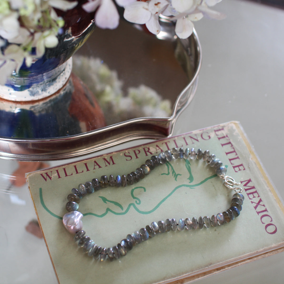 Labradorite and Baroque Pearl