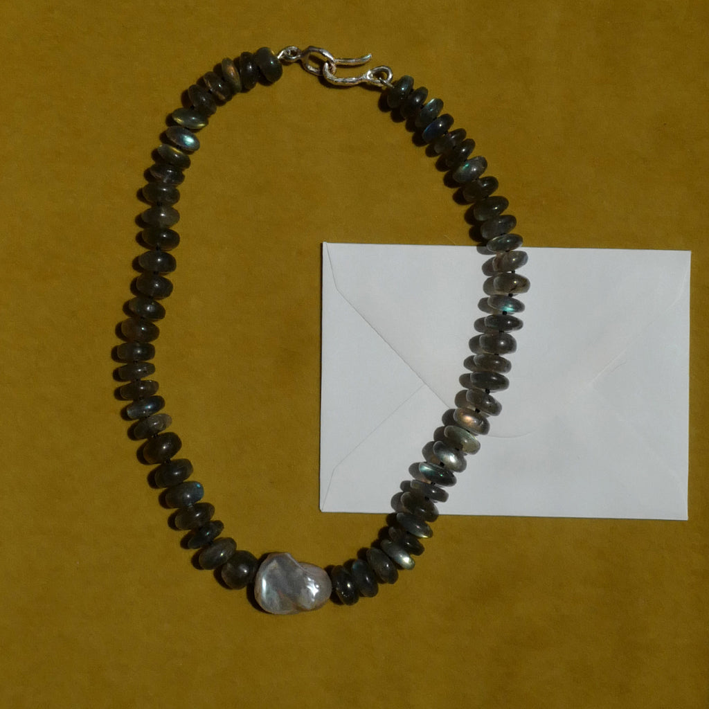 Labradorite and Baroque Pearl