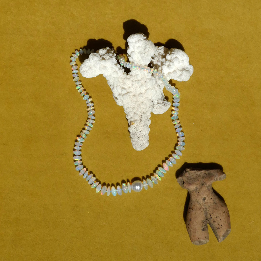 Opal and South Sea Pearl Necklace