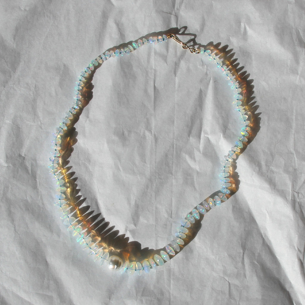 Opal and South Sea Pearl Necklace
