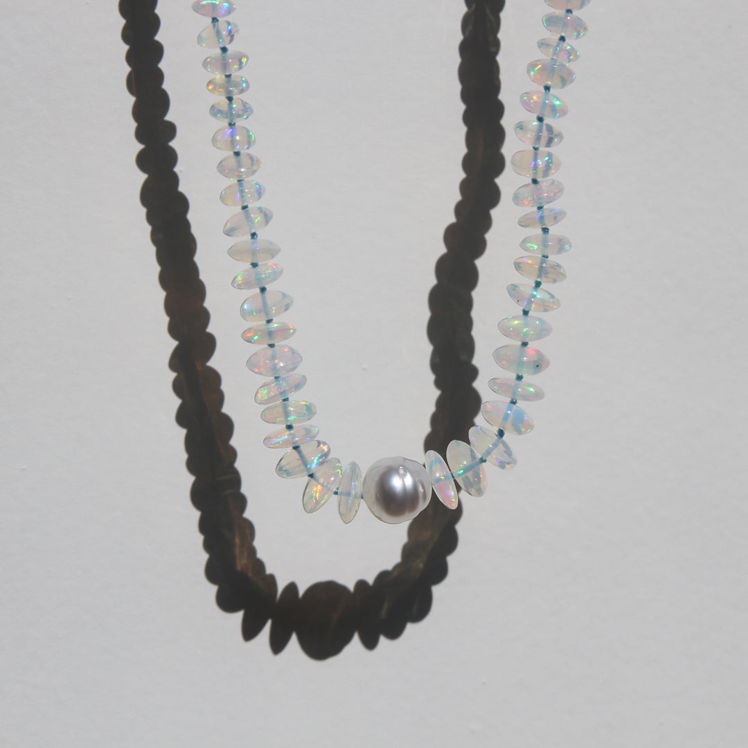 Opal and South Sea Pearl Necklace