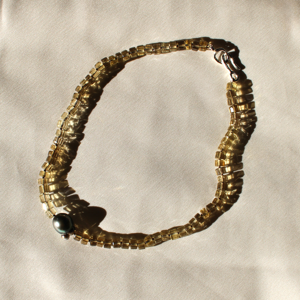 Smoky Citrine and Tahitian Pearl Necklace