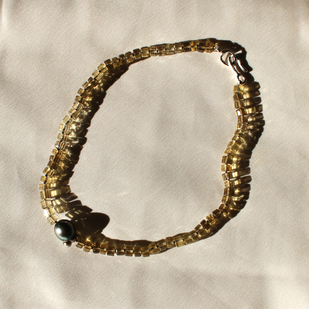 Smoky Citrine and Tahitian Pearl Necklace