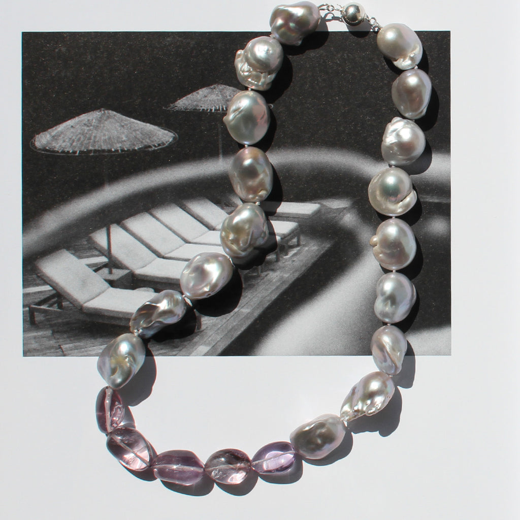 Baroque Pearl and Amethyst Necklace