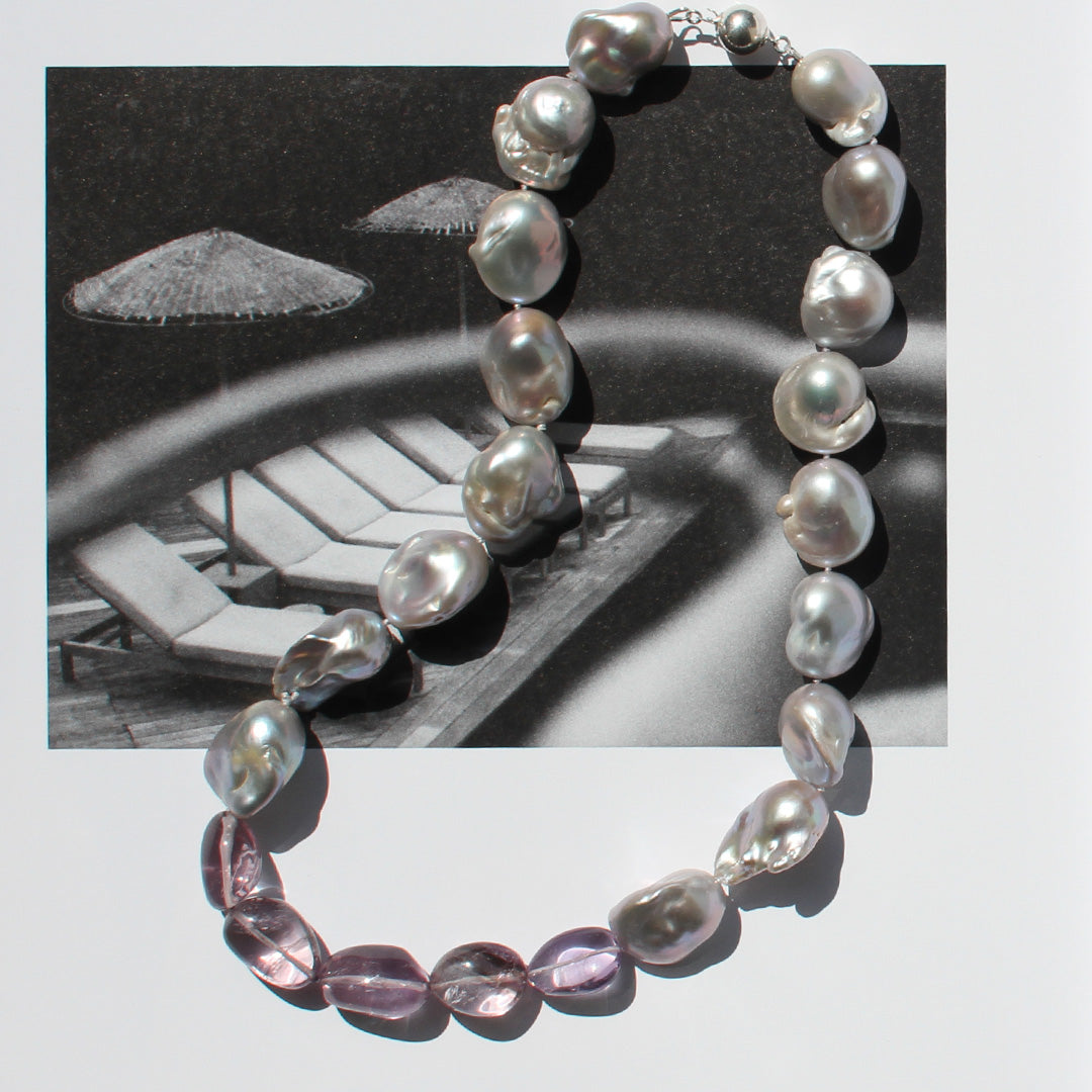 Baroque Pearl and Amethyst Necklace