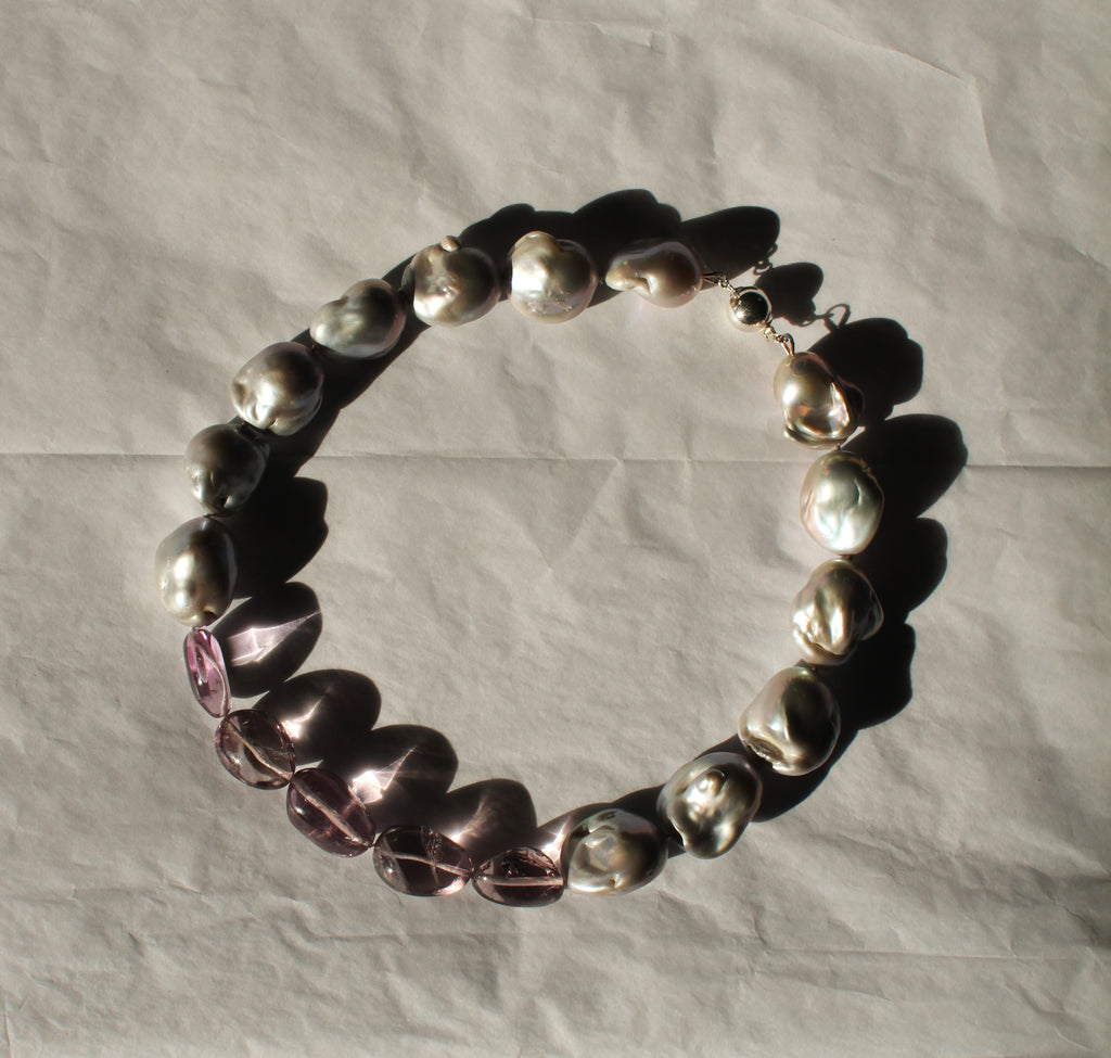 Baroque Pearl and Amethyst Necklace
