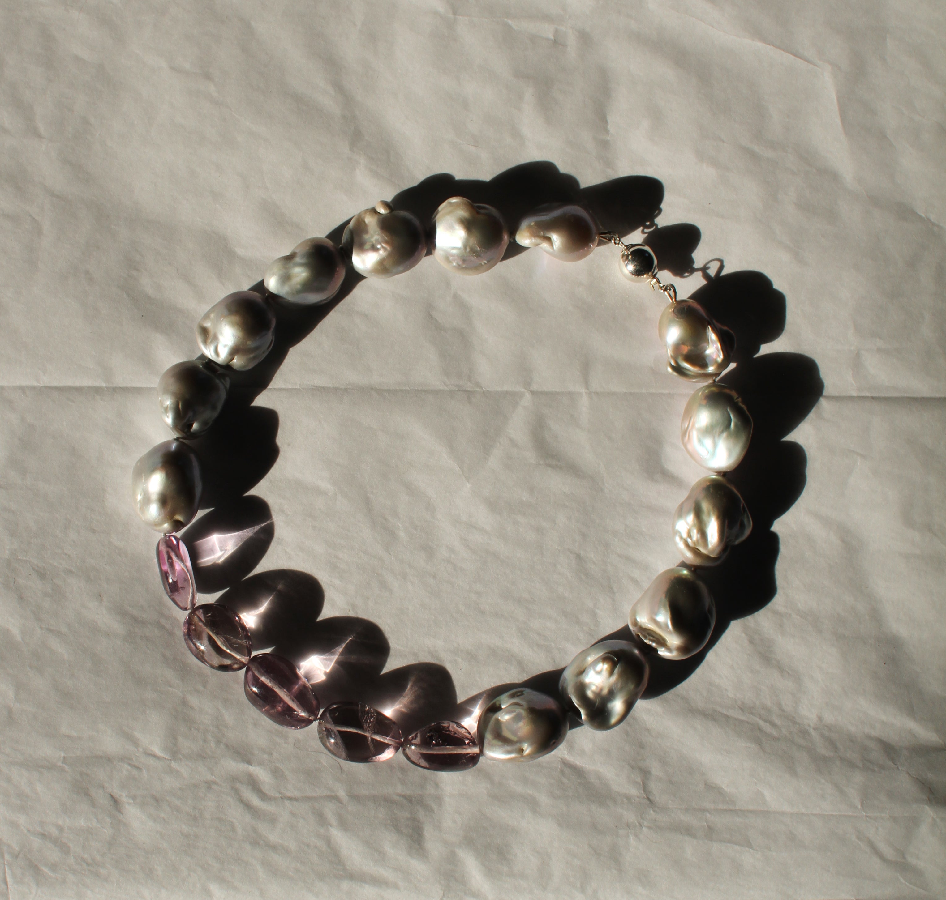 Baroque Pearl and Amethyst Necklace