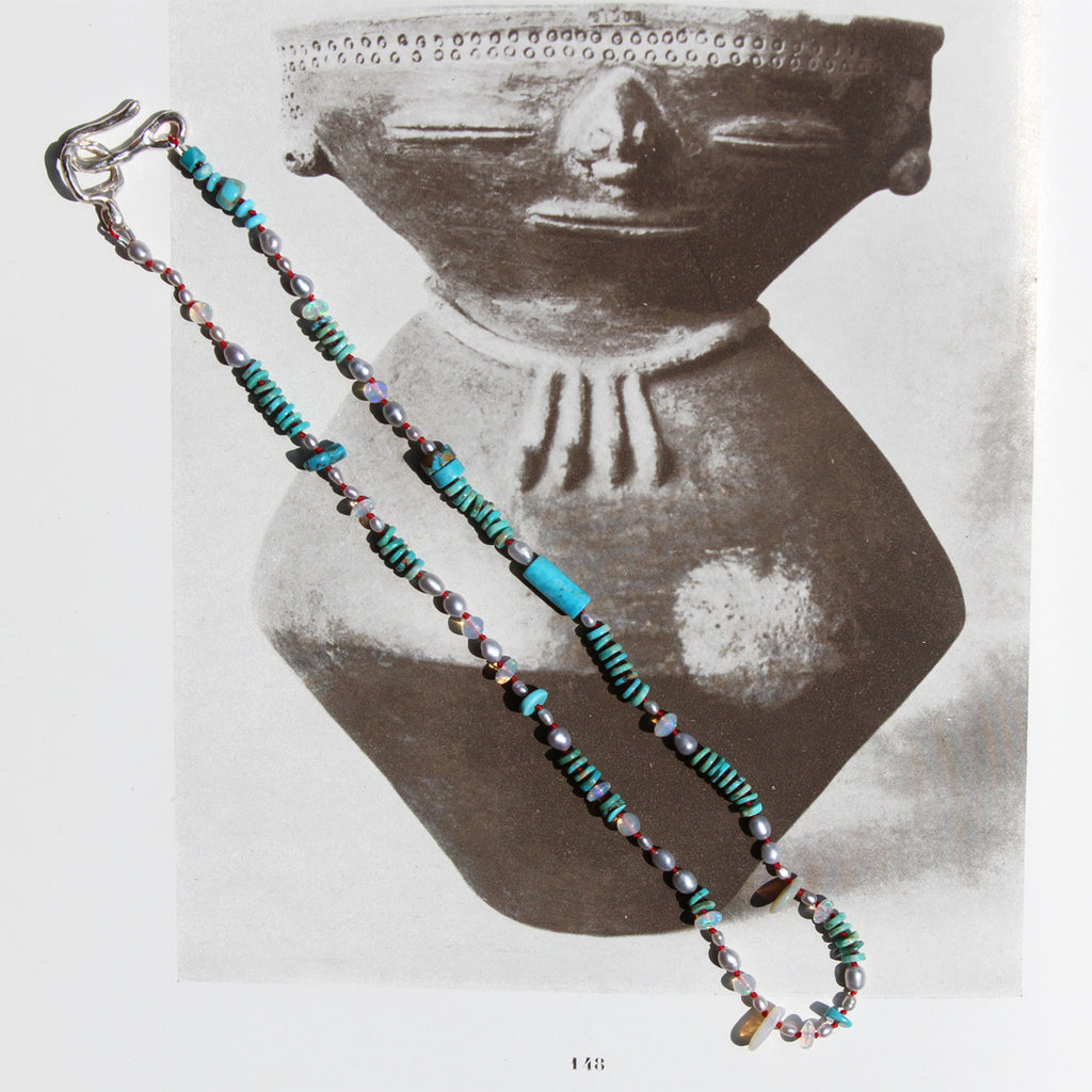Turquoise and Tahitian Pearl Necklace