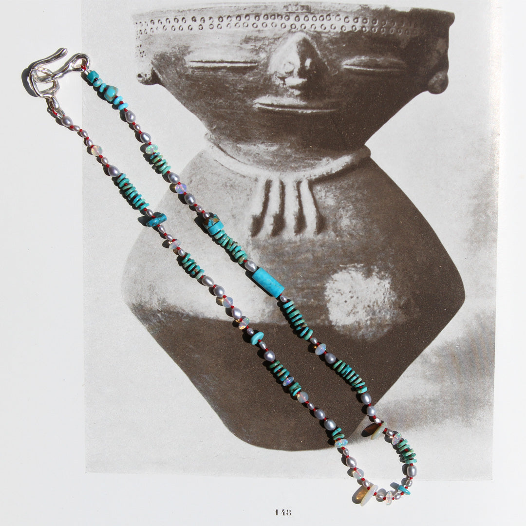 Turquoise and Tahitian Pearl Necklace