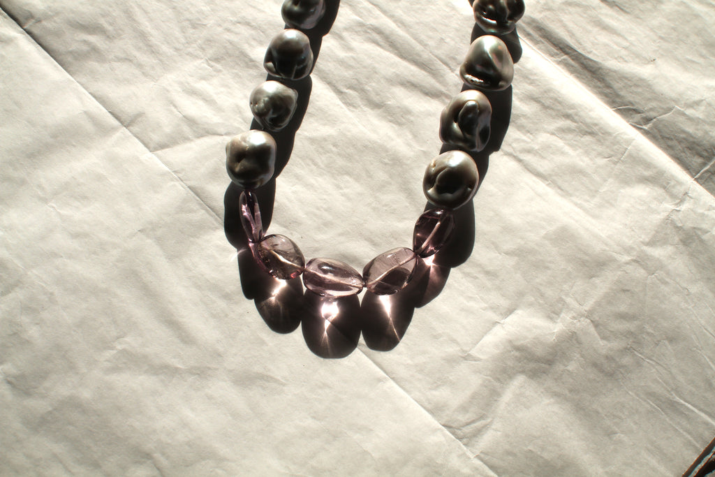Baroque Pearl and Amethyst Necklace