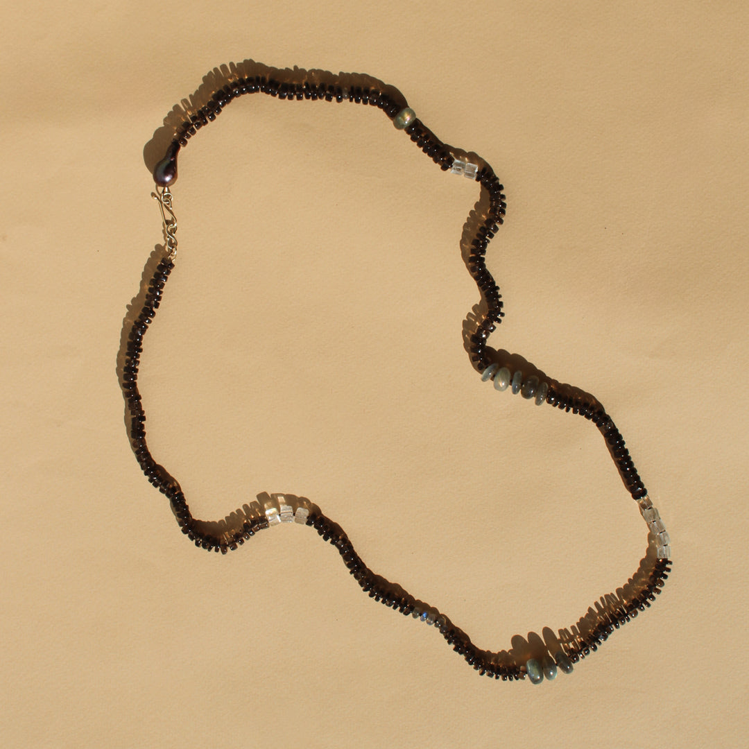 Smoky Quartz, Imperial Topaz and Labradorite Necklace